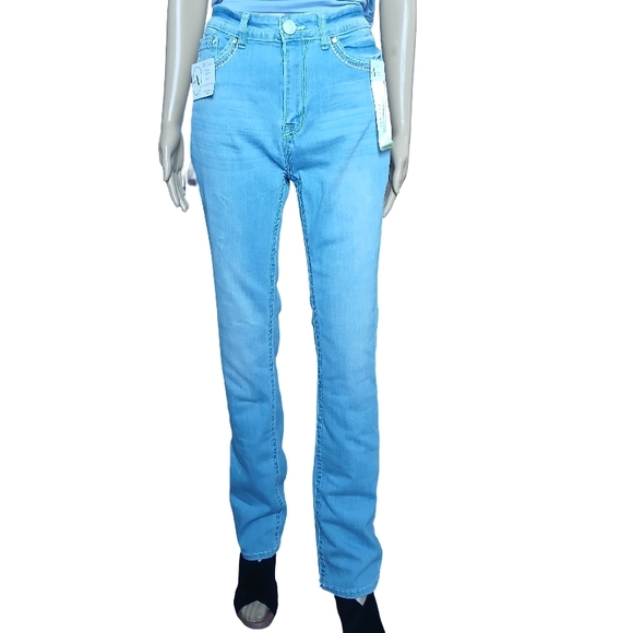 Angel Light Blue Straight Leg High Rise Boot Cut Denim Jeans Size 13 NWT - Picture 1 of 9